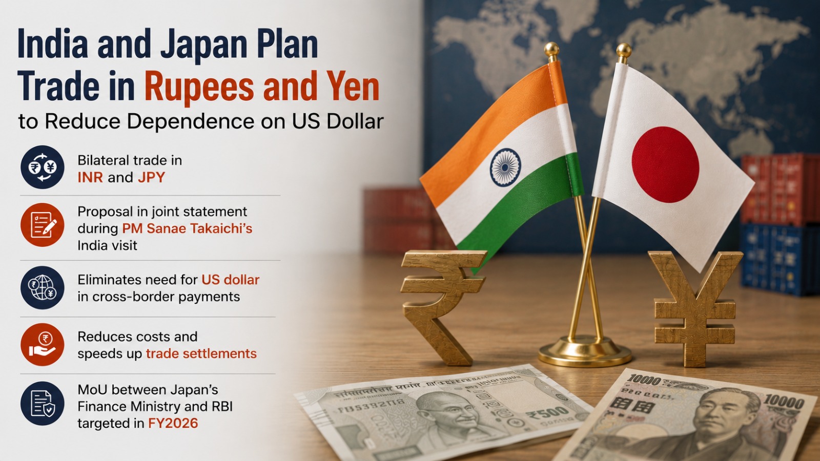 India and Japan Plan Trade in Rupees and Yen to Reduce Dependence on US Dollar