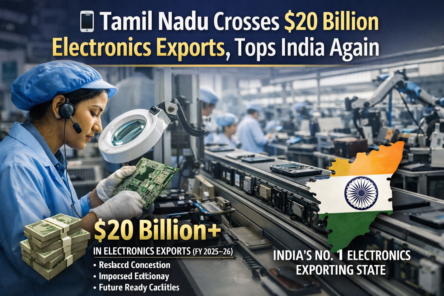 Tamil Nadu Crosses $20 Billion Electronics Exports, Tops India Again
