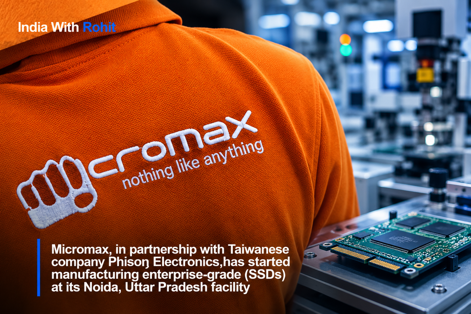 Micromax, in partnership with Taiwanese company Phison Electronics, has started manufacturing enterprise-grade (SSDs) at its Noida, Uttar Pradesh facility