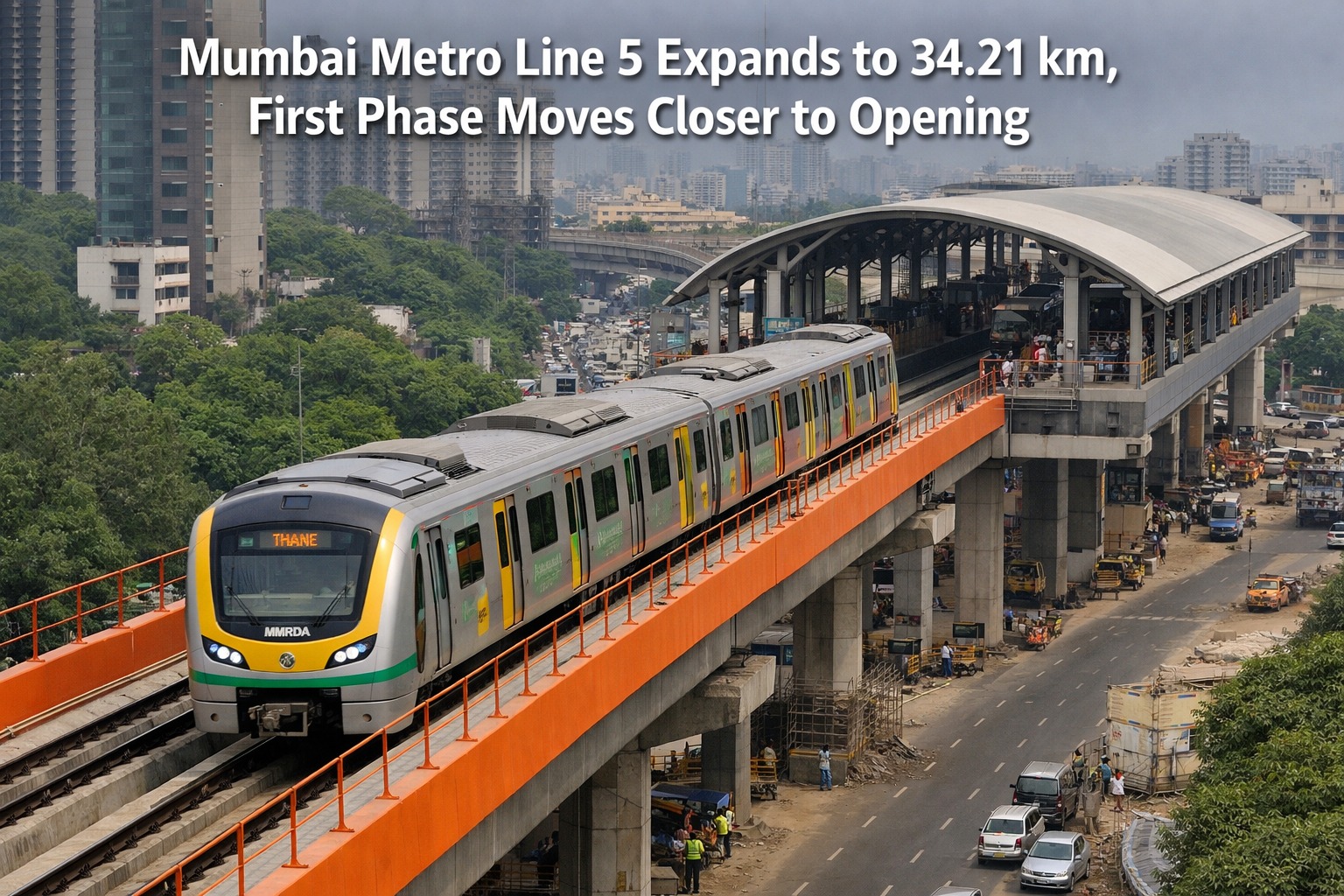 Mumbai Metro Line 5 Expands to 34.21 km, First Phase Moves Closer to Opening