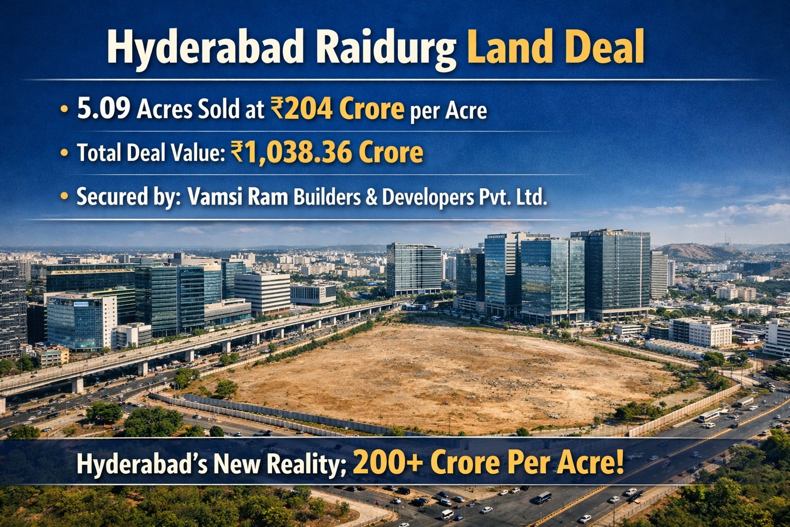 Hyderabad Raidurg Land Deal in New Reality; 200+ Crore Per Acre!