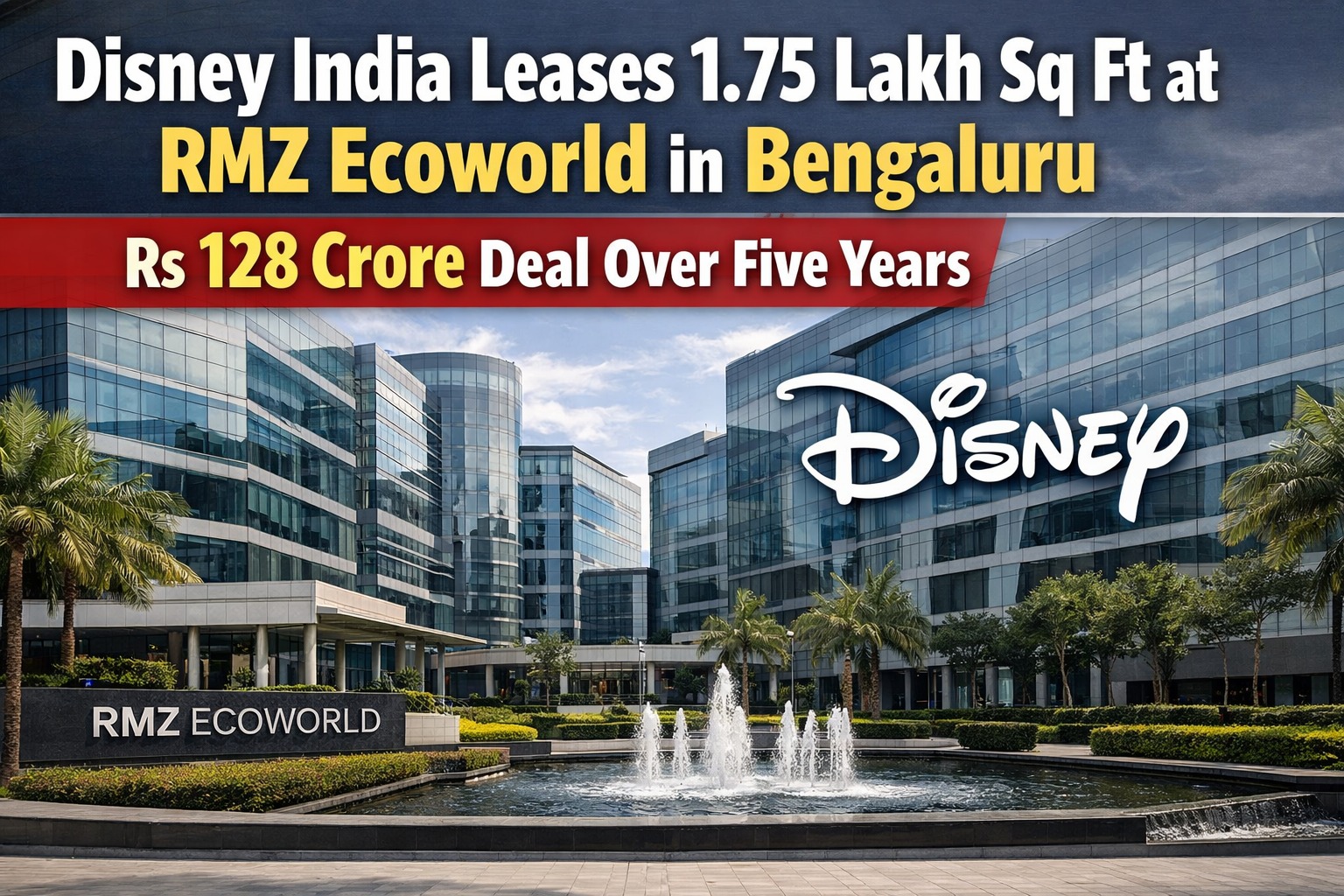 Disney India Leases 1.75 Lakh Sq Ft at RMZ Ecoworld in Bengaluru