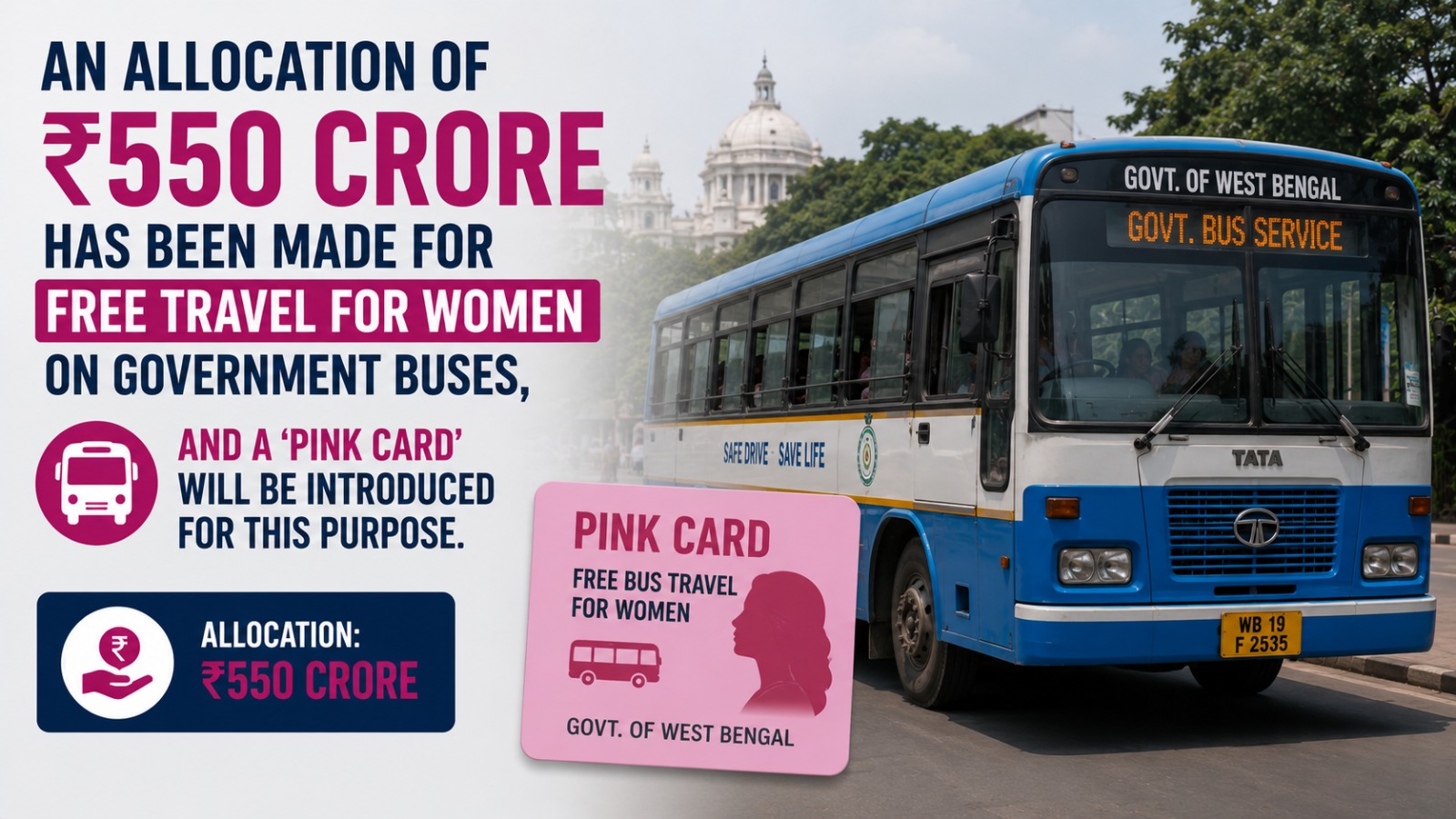 An Allocation Of ₹550 Crore Has Been Made For Free Travel For Women
