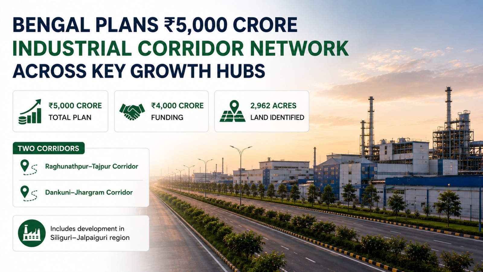 Bengal Plans ₹5,000 Crore Industrial Corridor Network Across Key Growth Hubs